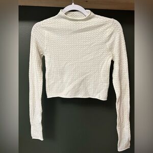 Wild Fable White Textured Crop Top Size - XS